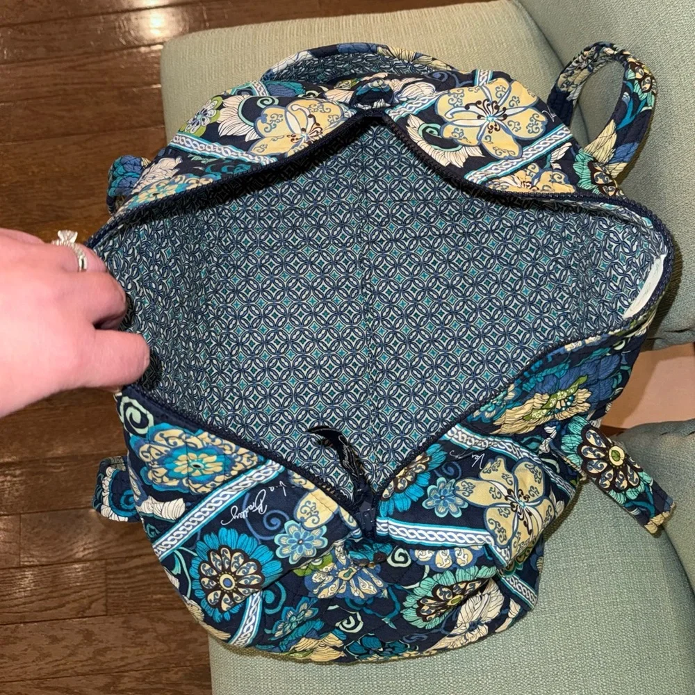 Vintage Vera Bradley in Mod Floral Blue - Sm Duffle, Jewelry Case + Iron Pouch - Picture 4 of 12